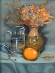 Pitcher with Flowers and Orange
Sold